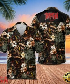 Rush Floral Spirit of Radio Hawaiian Shirt , Music Fan Hawaiian Shirt Rush Floral Spirit OF Radio Hawaiian Shirt