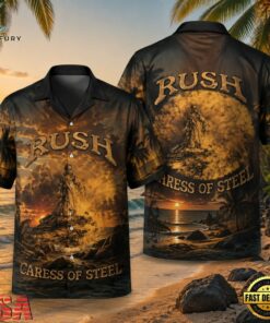 Rush Rock Band Caress of Steel Hawaiian Shirt, Music Fan Hawaiian Shirt Rush Rock Band Caress OF Steel Hawaiian Shirt