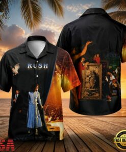 Rush Rock Band Exit Stage Left Hawaiian Shirt, Music Fan Hawaiian Shirt Rush Rock Band Exit Stage Left Hawaiian Shirt