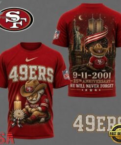 San Francisco 49ers NFL 9 11 25th Anniversary Never Forget Memorial 3D T Shirt, Sports Fans 3D Shirt San Francisco 49ers Nfl 9 11 25th Anniversary Never Forget Memorial 3D T Shirt