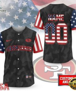 San Francisco 49ers NFL American Pride Custom Baseball Jersey Shirt , NFL Baseball Shirt San Francisco 49ers Nfl American Pride Custom Baseball Jersey Shirt