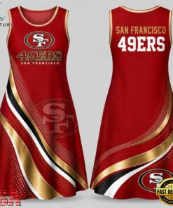 San Francisco 49ers NFL Team Pride Women's Sleeveless Dress, NCAA Women Summer Dress San Francisco 49ers Nfl Team Pride Women S Sleeveless Dress