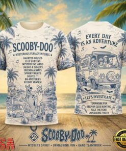 Scooby Doo Tropical Palm Mystery Van 2026 Vintage 3D Shirt , Trending Music 3D Tee Scooby Doo Tropical Palm Mystery Van 2026 Vintage 3D Shirt
