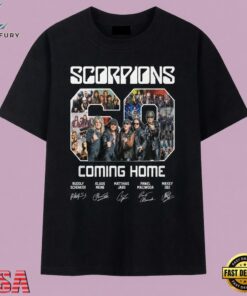 Scorpions 60th Anniversary Coming Home Signatures Vintage Band T Shirt, Music 2D Graphic Tee Scorpions 60th Anniversary Coming Home Signatures Vintage Band T Shirt