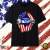 Seattle Seahawks American flag ripped chest T Shirt , Trendy 2D Print Shirt Seattle Seahawks American Flag Ripped Chest T Shirt