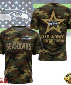 Seattle Seahawks NFL Veterans US Army Camo New Design 3D Shirt , Sports Fans 3D Shirt Seattle Seahawks Nfl Veterans US Army Camo New Design 3D Shirt