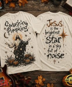 Smashing Pumpkins x Jesus Brightest Star 3D Shirt, Trending Music 3D Tee Smashing Pumpkins X Jesus Brightest Star 3D Shirt