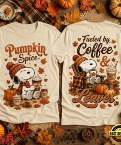 Snoopy Autumn Pumpkin Spice Fall Coffee 3D Shirt , Trending Music 3D Tee Snoopy Autumn Pumpkin Spice Fall Coffee 3D Shirt