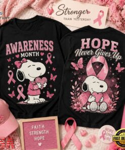 Snoopy Breast Cancer Awareness Month 3D Shirt , Trending Music 3D Tee Snoopy Breast Cancer Awareness Month 3D Shirt