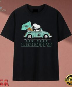 Snoopy Driving Car New York Liberty WNBA Basketball T Shirt , Music 2D Graphic Tee Snoopy Driving Car New York Liberty Wnba Basketball T Shirt