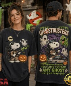 Snoopy Ghostbusters Too Cute To Fear Any Ghost Halloween 3D Shirt, Trending Music 3D Tee Snoopy Ghostbusters Too Cute TO Fear Any Ghost Halloween 3D Shirt