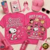 Snoopy Just Cure It Breast Cancer Awareness T Shirt, Trending Music 3D Tee Snoopy Just Cure IT Breast Cancer Awareness T Shirt