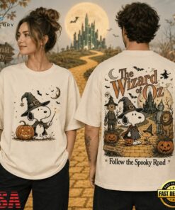 Snoopy Wizard of Oz Follow The Spooky Road Halloween 3D Shirt, Trending Music 3D Tee Snoopy Wizard OF OZ Follow The Spooky Road Halloween 3D Shirt