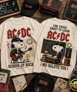 Snoopy x ACDC School of Rock Teacher 3D Shirt , Music Fans Shirt Snoopy X Acdc School OF Rock Teacher 3D Shirt