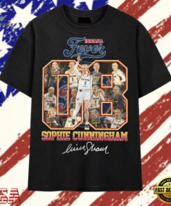Sophie Cunningham #8 Indiana Fever Signature Number Collage T Shirt , Trendy 2D Print Shirt Sophie Cunningham 8 Indiana Fever Signature Number Collage T Shirt