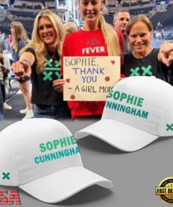 Sophie Cunningham Indiana Fever Thank You Sophie For Speaking Up For Girls White Cap , Fashion Baseball Cap Sophie Cunningham Indiana Fever Thank You Sophie For Speaking UP For Girls White Cap