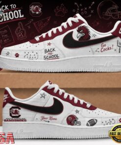 South Carolina Gamecocks 2026 NCAA Football Back To School Air Force 1 Shoes Sneakers , NCAA Fan AF1 Shoes South Carolina Gamecocks 2026 Ncaa Football Back TO School Air Force 1 Shoes Sneakers