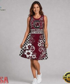 South Carolina Gamecocks NCAA Sporty Floral Elegance Women’s Sleeveless Dress, NCAA Women Summer Dress South Carolina Gamecocks Ncaa Sporty Floral Elegance Women S Sleeveless Dress