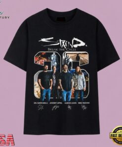 Staind Break The Cycle Members Signatures Vintage Rock Band T Shirt, Music 2D Graphic Tee Staind Break The Cycle Members Signatures Vintage Rock Band T Shirt