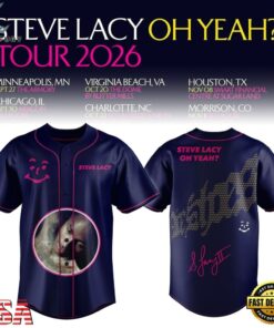 Steve Lacy Oh Yeah Tour 2026 Graphic Signature Baseball Jersey, Music Artist Baseball Jersey Steve Lacy OH Yeah Tour 2026 Graphic Signature Baseball Jersey