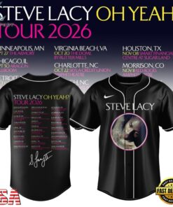 Steve Lacy Oh Yeah Tour 2026 Graphic Signature Schedule Baseball Jersey, Music Artist Baseball Jersey Steve Lacy OH Yeah Tour 2026 Graphic Signature Schedule Baseball Jersey