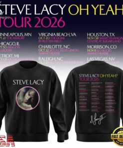 Steve Lacy Oh Yeah Tour 2026 Graphic Signature Schedule Sweatshirt, Trending Music 3D Tee Steve Lacy OH Yeah Tour 2026 Graphic Signature Schedule Sweatshirt