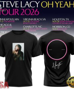 Steve Lacy Oh Yeah Tour 2026 Graphic Signature T Shirt, Trending Music 3D Tee Steve Lacy OH Yeah Tour 2026 Graphic Signature T Shirt