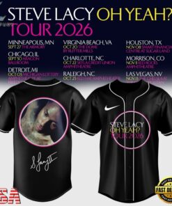 Steve Lacy Oh Yeah Tour 2026 Limited Edition Signature Baseball Jersey, Music Artist Baseball Jersey Steve Lacy OH Yeah Tour 2026 Limited Edition Signature Baseball Jersey