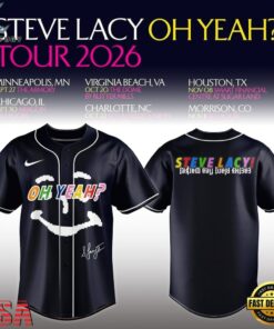 Steve Lacy Oh Yeah Tour 2026 Signature New Design Baseball Jersey, Music Artist Baseball Jersey Steve Lacy OH Yeah Tour 2026 Signature New Design Baseball Jersey