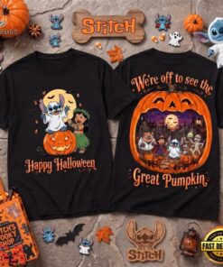 Stitch Halloween Night Great Pumpkin T Shirt, Trending Music 3D Tee Stitch Halloween Night Great Pumpkin T Shirt