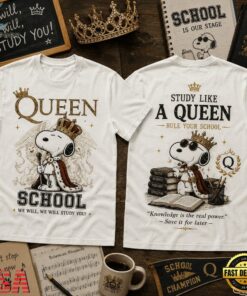 Study Like a Queen Snoopy School Tour 3D Shirt , Music Fans Shirt Study Like A Queen Snoopy School Tour 3D Shirt