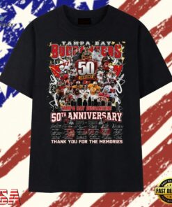 Tampa Bay Buccaneers 50th Anniversary 1976 2026 Thank You For The Memories T Shirt , Trendy 2D Print Shirt Tampa Bay Buccaneers 50th Anniversary 1976 2026 Thank You For The Memories T Shirt