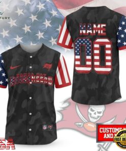 Tampa Bay Buccaneers NFL American Pride Custom Baseball Jersey Shirt , NFL Baseball Shirt Tampa Bay Buccaneers Nfl American Pride Custom Baseball Jersey Shirt