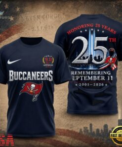 Tampa Bay Buccaneers NFL Honoring 25 Years Remembering September 11 T Shirt, Sports Fans 3D Shirt Tampa Bay Buccaneers Nfl Honoring 25 Years Remembering September 11 T Shirt