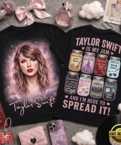 Taylor Swift Is My Jam Eras Songs Front and Back T Shirt, Trending Music 3D Tee Taylor Swift IS MY Jam Eras Songs Front And Back T Shirt
