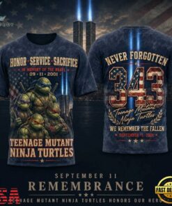 Teenage Mutant Ninja Turtles 911 Tribute Twin Towers and 343 Printed 3D Shirt, Trending Music 3D Tee Teenage Mutant Ninja Turtles 911 Tribute Twin Towers And 343 Printed 3D Shirt