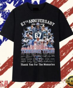 Tennessee Titans 67th Anniversary 1959 2026 Legends Signatures T Shirt, Trendy 2D Print Shirt Tennessee Titans 67th Anniversary 1959 2026 Legends Signatures T Shirt