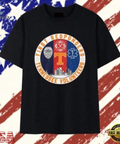 Tennessee Volunteers First Responders Police Fire EMS Tribute T Shirt, Trendy 2D Print Shirt Tennessee Volunteers First Responders Police Fire Ems Tribute T Shirt