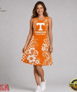 Tennessee Volunteers NCAA Sporty Floral Elegance Women’s Sleeveless Dress, NCAA Women Summer Dress Tennessee Volunteers Ncaa Sporty Floral Elegance Women S Sleeveless Dress