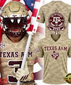 Texas A&M Aggies 2026 Honor & Support Camo Football Jersey , Viral 3D Graphic Tee Texas A M Aggies 2026 Honor Support Camo Football Jersey