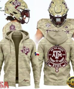 Texas A&M Aggies 2026 Honor & Support Camo Zip Hoodie , Viral 3D Graphic Tee Texas A M Aggies 2026 Honor Support Camo Zip Hoodie