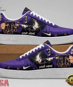 Texas A&M Aggies 2026 NCAA Haunted Moon Halloween Custom Air Force 1 Shoes Sneakers , NCAA New Design Shoes Texas A M Aggies 2026 Ncaa Haunted Moon Halloween Custom Air Force 1 Shoes Sneakers