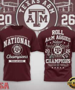 Texas A&M Aggies NCAA Road to Glory 2026 Football Champions 3D Shirt , NCAA 3D Graphic Tee Texas A M Aggies Ncaa Road TO Glory 2026 Football Champions 3D Shirt
