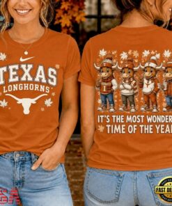 Texas Longhorns 2026 NCAA Autumn Festive Cheer T Shirt , NCAA 3D Graphic Tee Texas Longhorns 2026 Ncaa Autumn Festive Cheer T Shirt