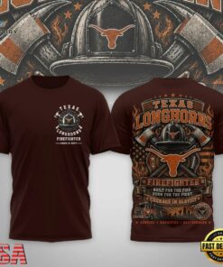 Texas Longhorns 2026 NCAA Firefighter Built for the Fire 3D Shirt , NCAA 3D Graphic Tee Texas Longhorns 2026 Ncaa Firefighter Built For The Fire 3D Shirt