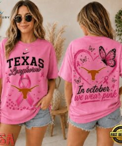 Texas Longhorns 2026 NCAA Pink October Breast Cancer Awareness Fan Pride Unisex T Shirt , NCAA 3D Graphic Tee Texas Longhorns 2026 Ncaa Pink October Breast Cancer Awareness Fan Pride Unisex T Shirt