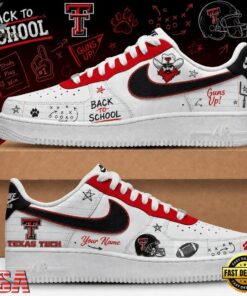 Texas Tech Red Raiders 2026 NCAA Football Back To School Air Force 1 Shoes Sneakers , NCAA New Design Shoes Texas Tech Red Raiders 2026 Ncaa Football Back TO School Air Force 1 Shoes Sneakers