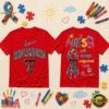Texas Tech Red Raiders NCAA Autism Awareness Puzzle Ribbon T Shirt , NCAA 3D Graphic Tee Texas Tech Red Raiders Ncaa Autism Awareness Puzzle Ribbon T Shirt