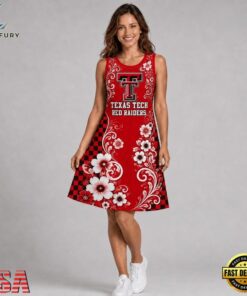 Texas Tech Red Raiders NCAA Sporty Floral Elegance Women’s Sleeveless Dress, NCAA Women Summer Dress Texas Tech Red Raiders Ncaa Sporty Floral Elegance Women S Sleeveless Dress
