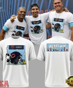 The Chicago Bears x Peanuts Kids BEARS WIN 2026 T Shirt, Viral 3D Graphic Tee The Chicago Bears X Peanuts Kids Bears Win 2026 T Shirt